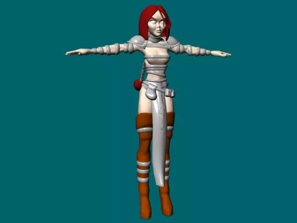 Elf Female Warrior Character 3d model Elf Female Warrior Character 3d model