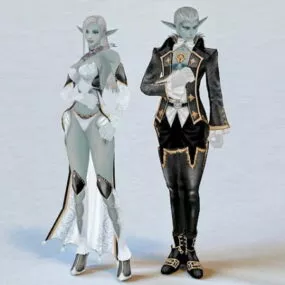 Elven Couple 3d model