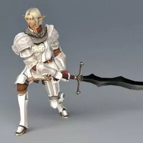 Character Elven Knight Animated And Rigged 3d model
