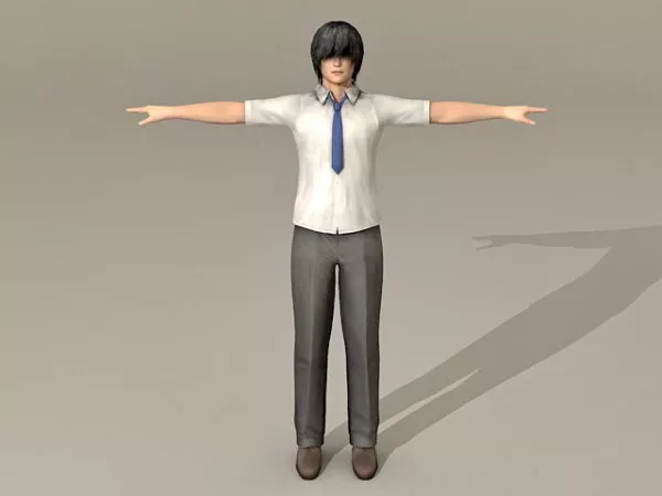 Emo Japanese Guy 3d model Emo Japanese Guy 3d model