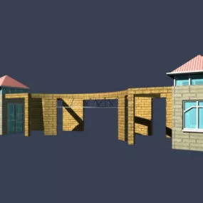 Entrance Door And Guard Room 3d model