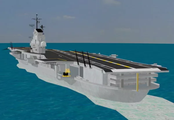 Uss Aircraft Carrier In The Sea 3d model