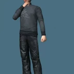 European Man In Winter Clothes 3d model