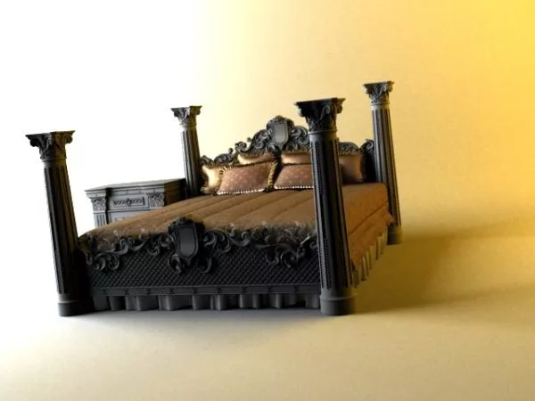 European Classic Bed Furniture 3d model European Classic Bed Furniture 3d model