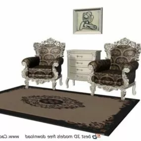 European Style Furniture Classic Sofa Sets 3d model