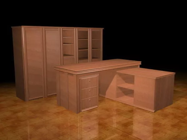 Executive Office Desk And Storage Cabinet 3d model Executive Office Desk And Storage Cabinet 3d model