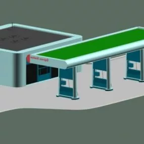 Express Gas Station 3d model