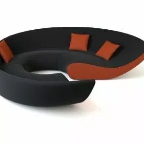 Fabric Circle Sofa Furniture 3d model