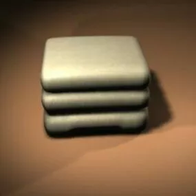 Fabric Storage Ottoman 3d model