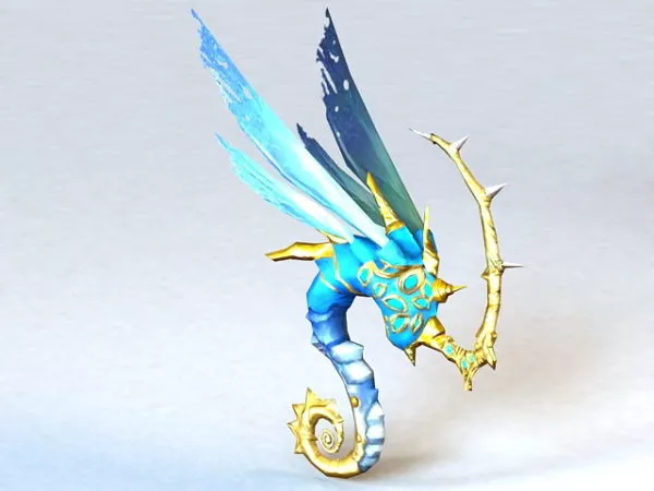 Blue Western Dragon 3d model