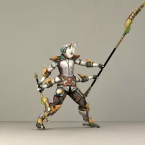 Fantasy Cat Warrior 3d model