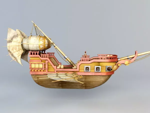 Fantasy Flying Boat 3d model Fantasy Flying Boat 3d model