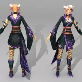 Fantasy Scene Girl 3d model