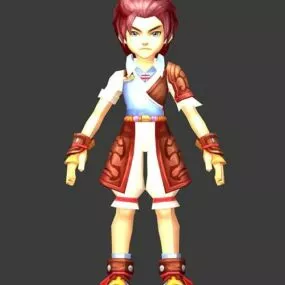 Fantasy Boy With Red Hair 3d model