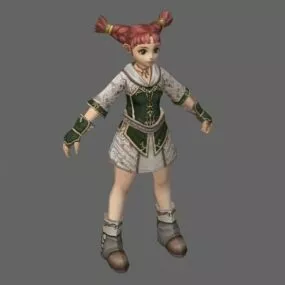 Fantasy Cute Girl 3d model
