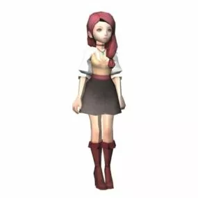 Fantasy Girl Red Hair Character 3d model