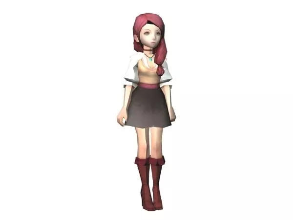Mage Girl Character 3d model