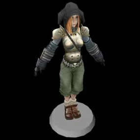 Fantasy Soldier Girl Character 3d model