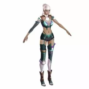 Fantasy Woman Warrior Character 3d model