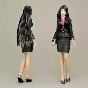 Fashion Office Girl 3d model