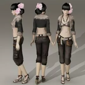 Fashion Style Asian Girl 3d model