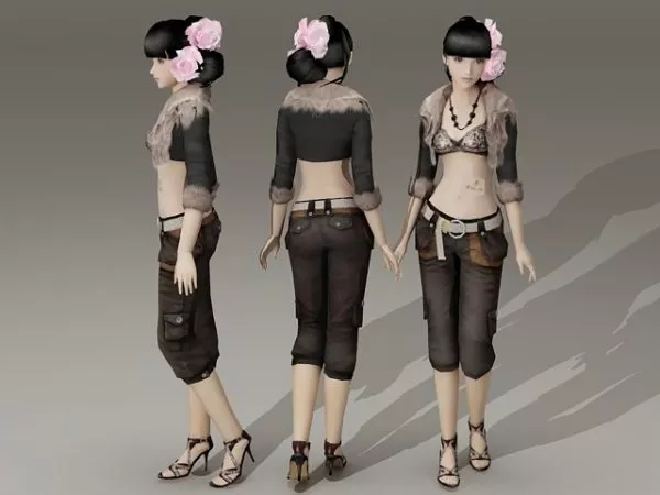 Fashion Style Asian Girl 3d model Fashion Style Asian Girl 3d model