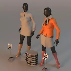 Fashion Female Mannequins 3d model