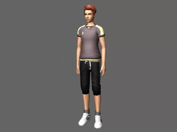 Character Boy Sitting Pose 3d model