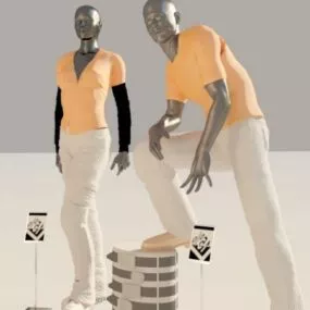 Fashion Mannequins With Clothes 3d model