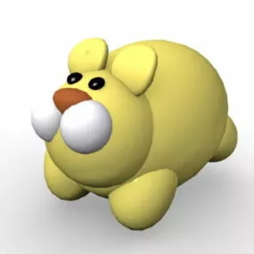 Fat Cartoon Rabbit 3d model
