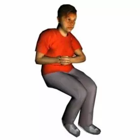 Fat Woman Sitting Down Character 3d model