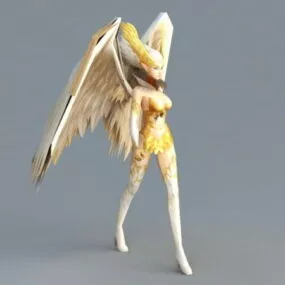 Female Angel Walking Rigged 3d model