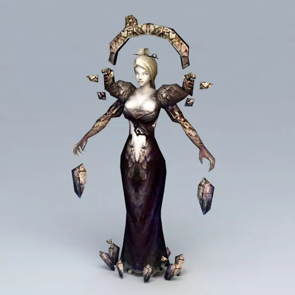 Female Dark Sorceress 3d model Female Dark Sorceress 3d model