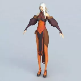 Female Elf Mage 3d model