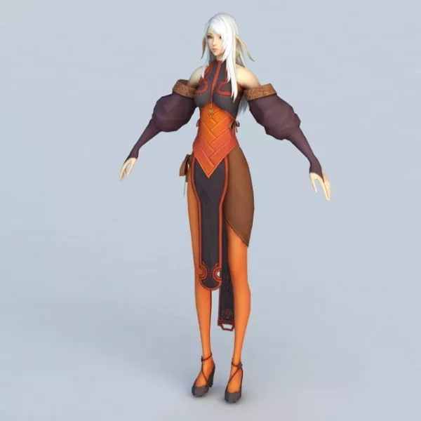 Female Elf Mage 3d model Female Elf Mage 3d model