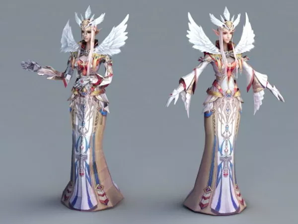 Female Elf Priest Dancing 3d model Female Elf Priest Dancing 3d model