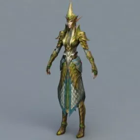 Female Elf Warrior 3d model