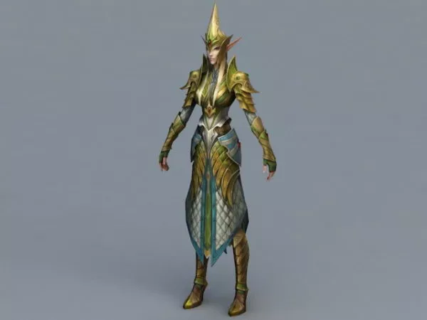 Female Elf Warrior 3d model Female Elf Warrior 3d model