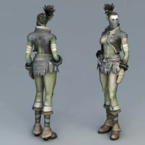 Female Half-orc 3d model