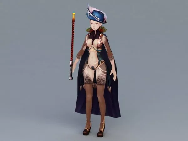 Female Magician 3d model Female Magician 3d model