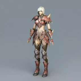Female Medieval Knight 3d model