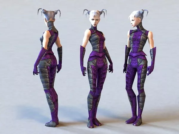Female Necromancer Character 3d model Female Necromancer Character 3d model