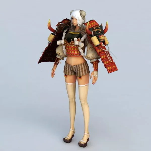 Female Samurai Character 3d model Female Samurai Character 3d model