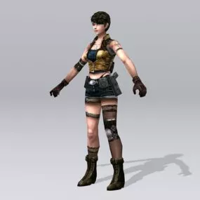 Female Soldier Art 3d model