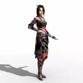 Female Swordsman 3d model