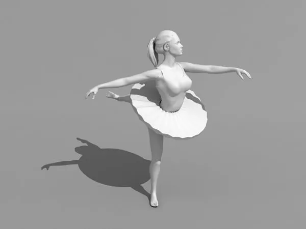 Female Ballet Dancer 3d model Female Ballet Dancer 3d model