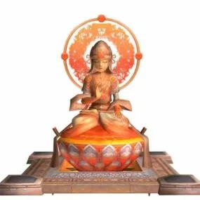 Female Buddha Statue 3d model