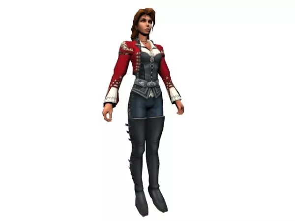 Middle Age Woman Sitting, Red Hair Woman 3d model