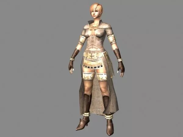 Female Human Mage Character 3d model Female Human Mage Character 3d model
