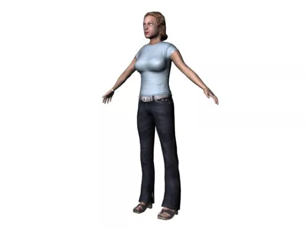 Female People T Pose Character 3d model Female People T Pose Character 3d model